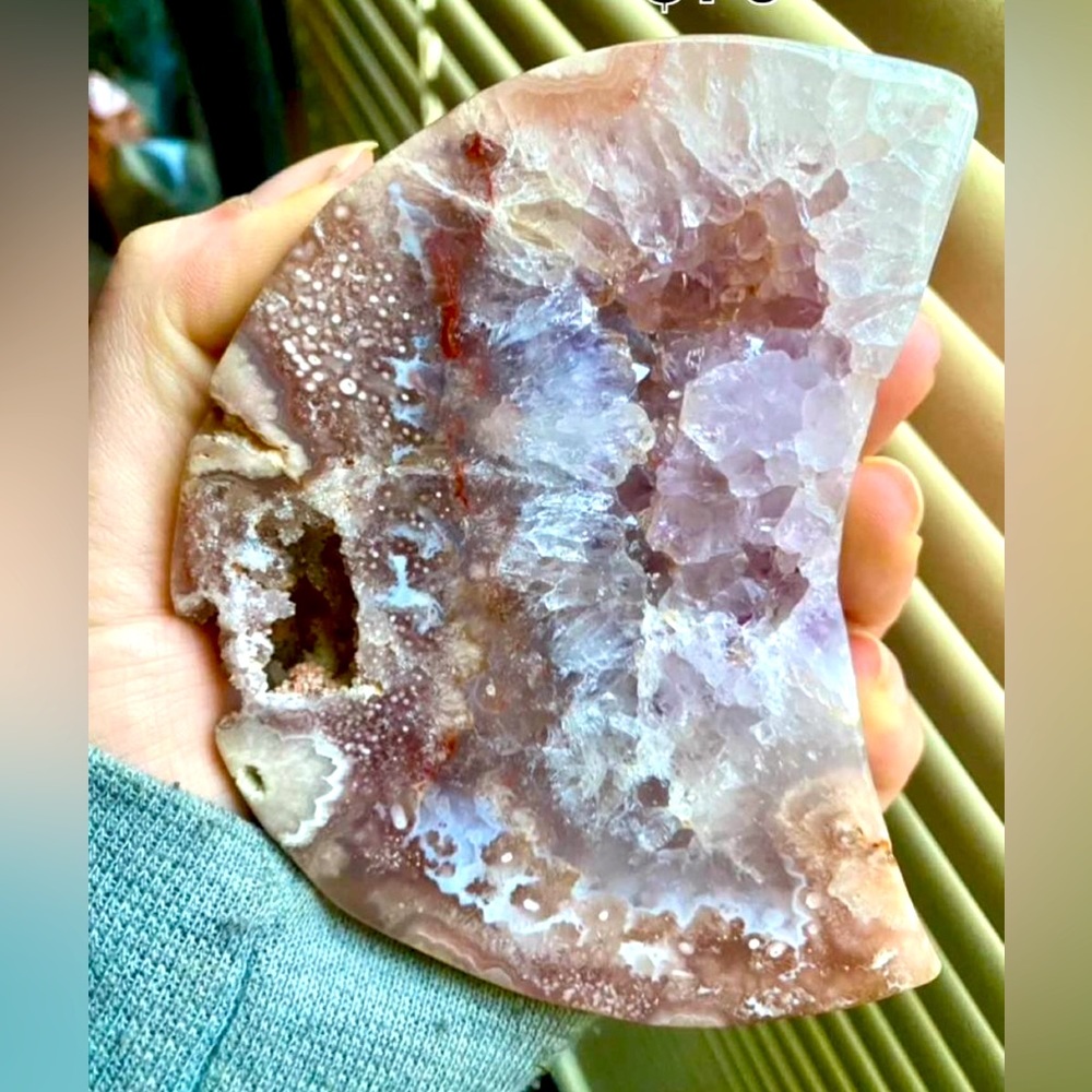 Pink amethyst moon statement piece